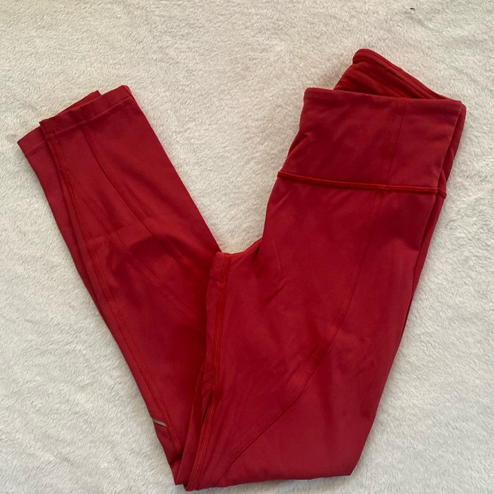 Lululemon Chasing Miles 25” Persian Red leggings size 4